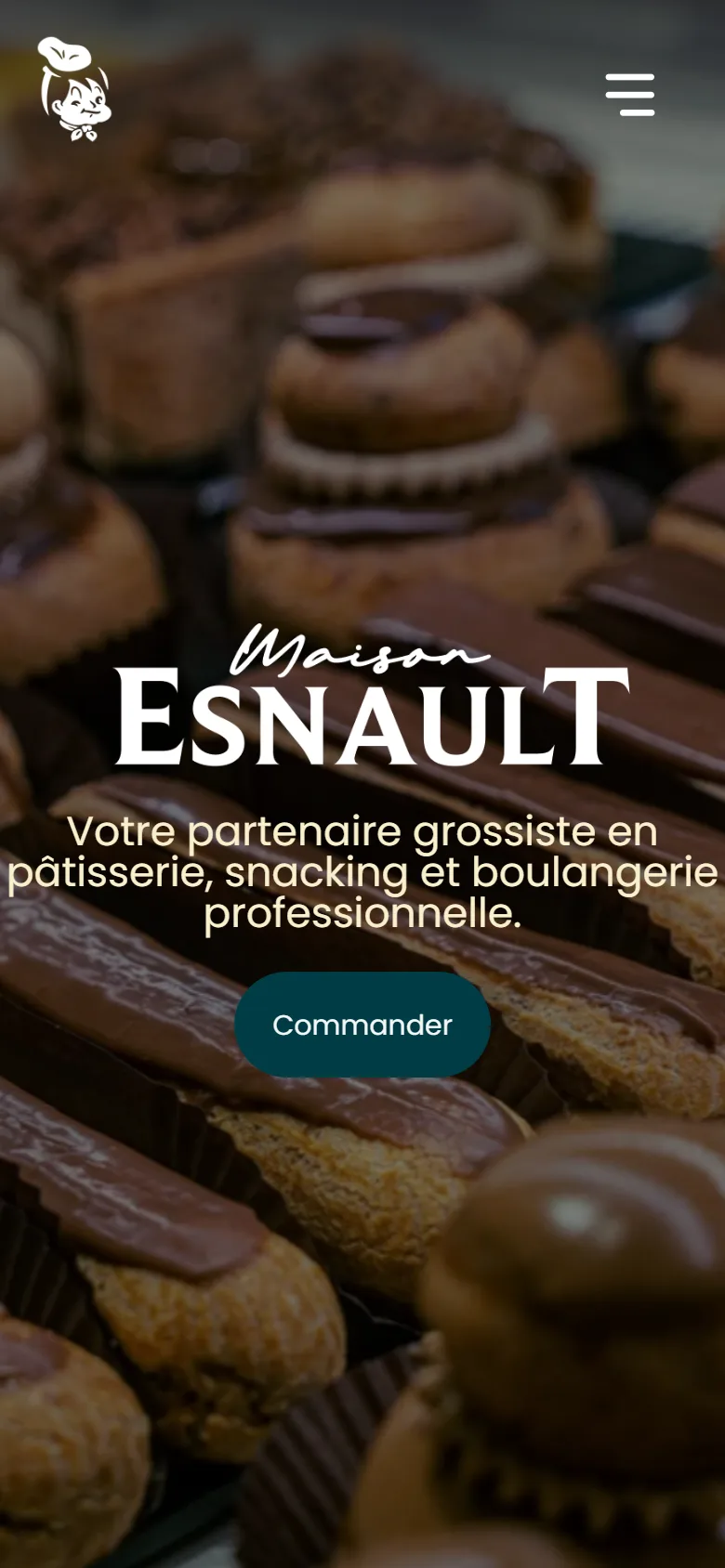 Page d'accueil de maisonesnault.com, version mobile